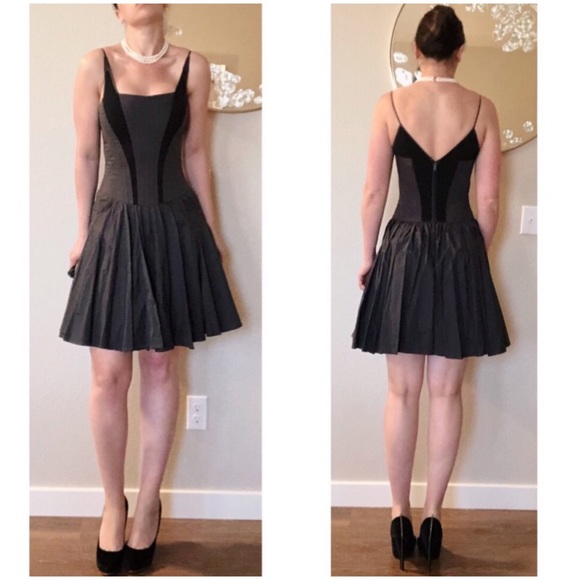 Zac Posen Gray Black Corset Bustier Dress SZ 8 6 - Picture 3 of 8